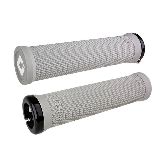 ODI Ruffian V2.1 MTB Flangeless Lock-On Grips-Gray/Black - 1