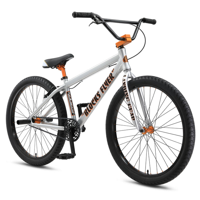 SE Bikes Blocks Flyer 26&quot; BMX Freestyle Bike-Iced Out Silver - 2