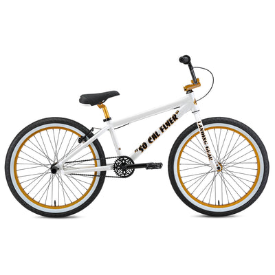 SE Bikes So Cal Flyer 24" BMX Freestyle Bike-White/Gold