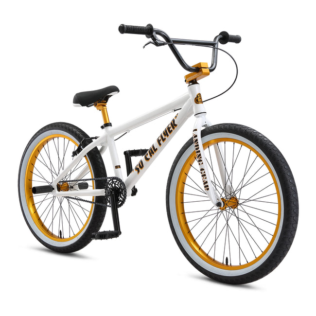 SE Bikes So Cal Flyer 24&quot; BMX Freestyle Bike-White/Gold - 2