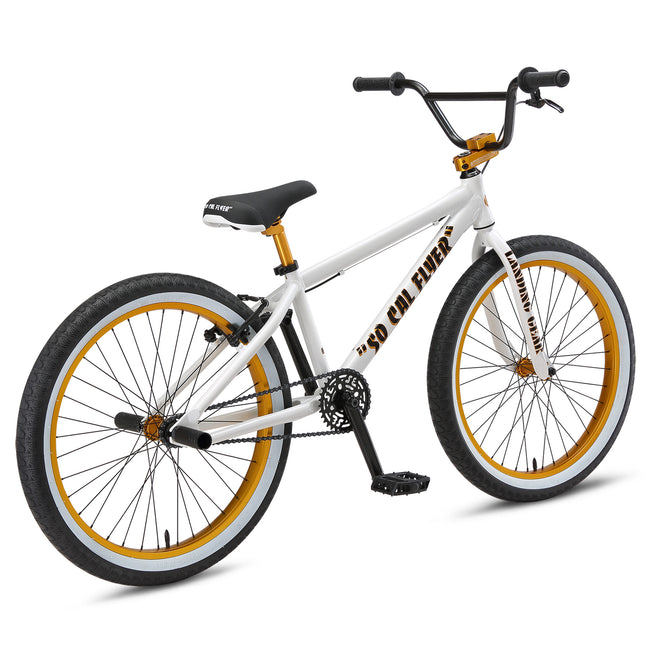 SE Bikes So Cal Flyer 24&quot; BMX Freestyle Bike-White/Gold - 3