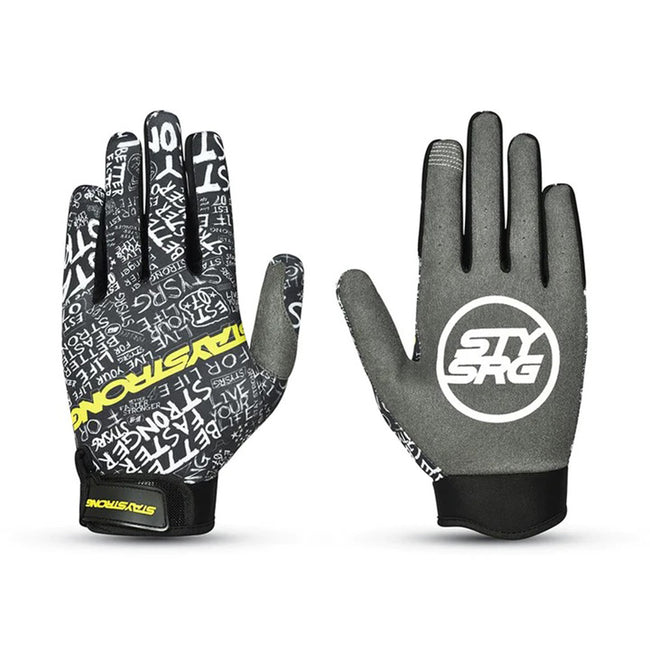 Stay Strong Scribble BMX Race Gloves-Black - 3