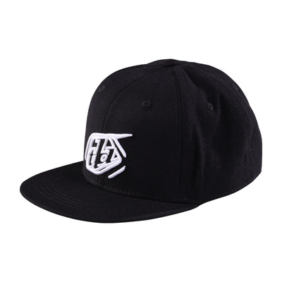 Troy Lee Designs Youth Flat Bill Cropped Badge Snapback Hat-Black