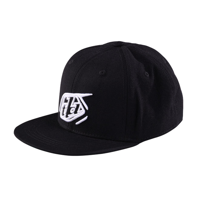 Troy Lee Designs Youth Flat Bill Cropped Badge Snapback Hat-Black - 1