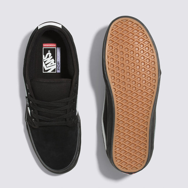 Vans Chukka Low Sidestripe Shoes-Black/Black/White - 3