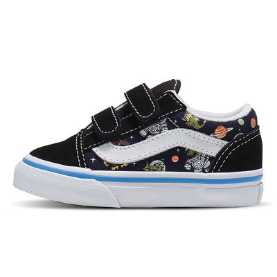 Vans Old Skool V Toddler Shoes-Glow Cosmic Zoo Blk/Blu