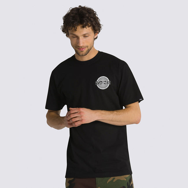 Vans Warped Checkerboard Logo T-Shirt-Black - 4