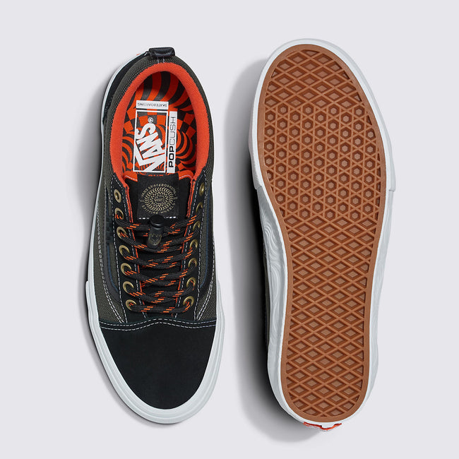 Vans X Spitfire Wheels Skate Old Skool Shoes-Black/Flame - 3