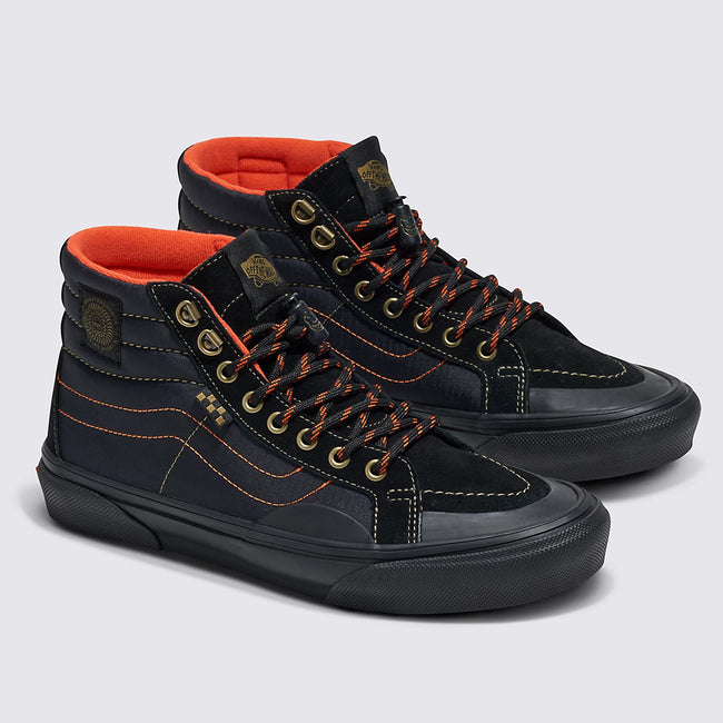 Vans X Spitfire Wheels Skate Sk8-Hi Reissue BMX Shoes-Black/Flame - 2