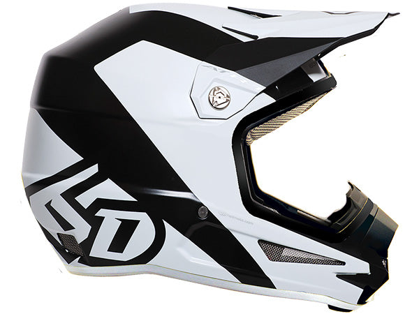 6D ATR-1Y Youth Helmet-Wedge Matte Black/White - 1