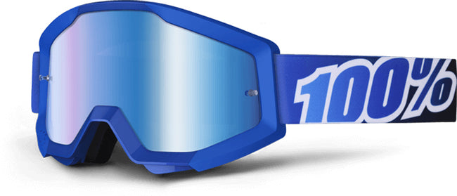 100% Strata Goggles-Blue Lagoon-Mirror Blue Lens - 1