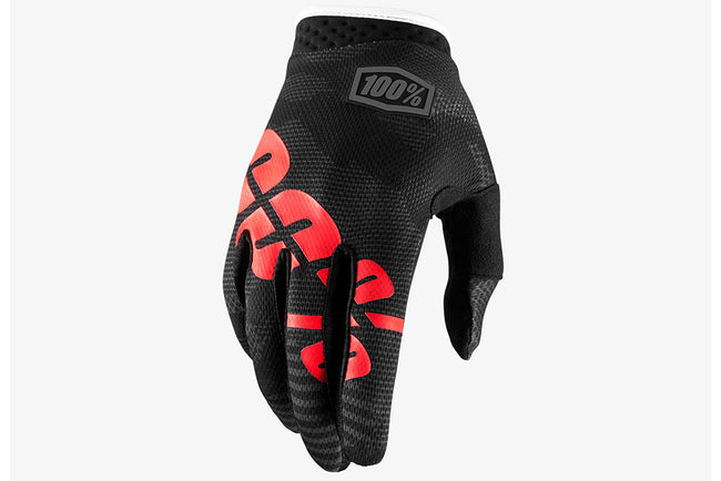 100% ITrack BMX Race Gloves-Black Camo - 1