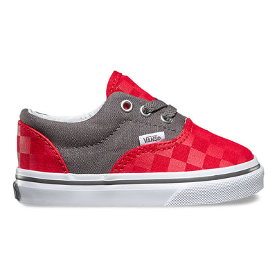 Vans Checkerboard Era Shoes-Toddler-Racing Red/Pewter