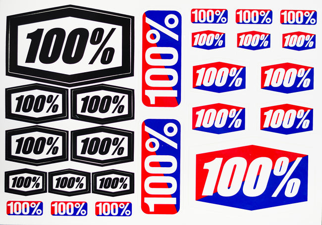 100% Decal Sheet 8&quot; x 5 1/2&quot; - 1