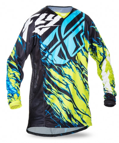 Fly Racing 2017 Relapse BMX Race Jersey-Lime/Blue