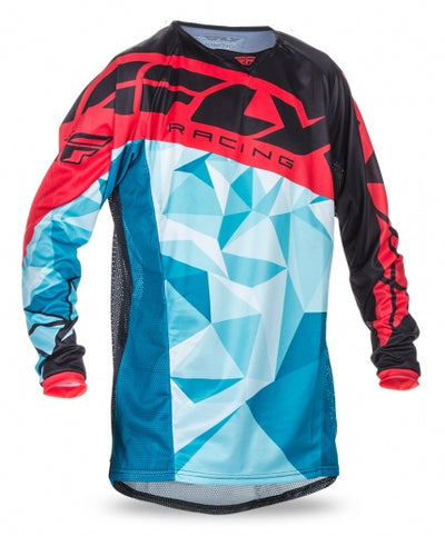 Fly Racing 2017 Kinetic Crux BMX Race Jersey-Dark Teal/Red