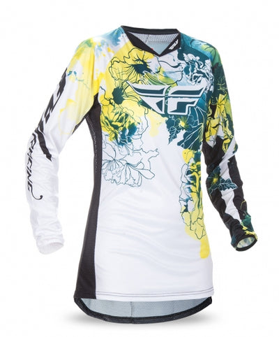 Fly Racing 2017 Kinetic Ladies BMX Race Jersey-Teal/Yellow