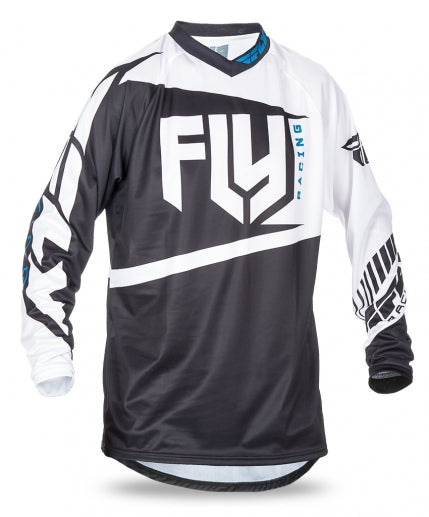 Fly Racing 2017 F-16 BMX Race Jersey-Black/White - 1