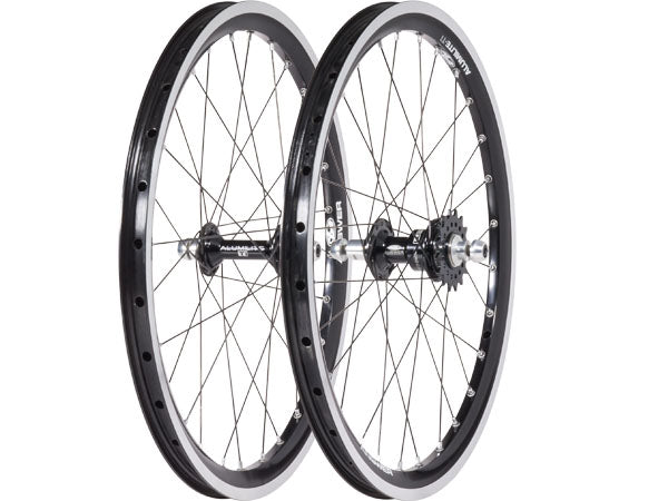 Answer Alumilite Ti Cassette Expert Plus Cruiser BMX Race Wheelset-Black-24x1.50&quot; - 1