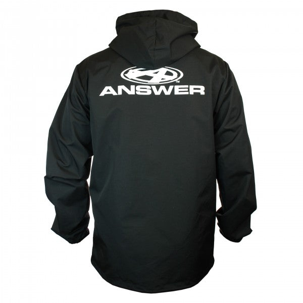 Answer Windbreaker Hooded Button-Up-Black - 2