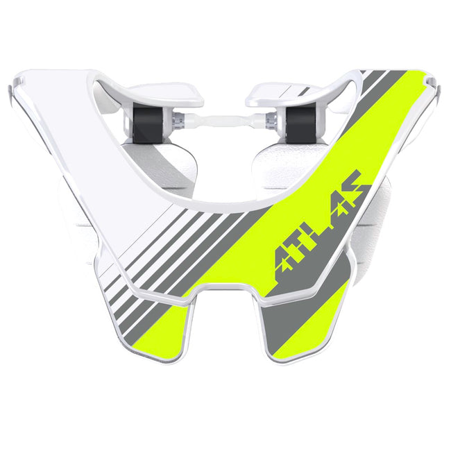 Atlas Prodigy Race Neck Brace-Acid Grey/White - 1