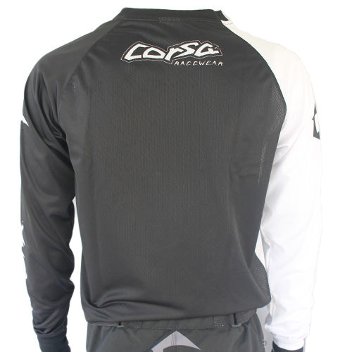 Corsa Warrior X BMX Race Jersey-Black/White - 2