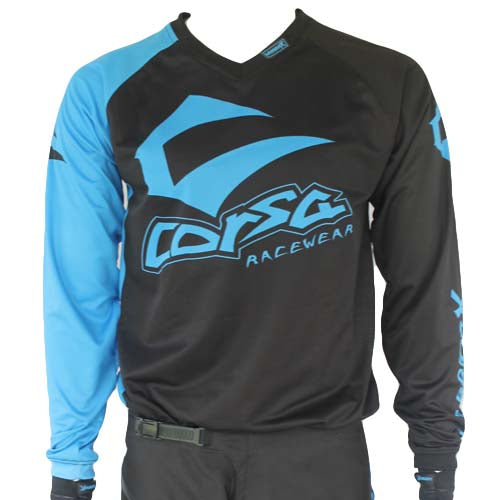 Corsa Warrior X BMX Race Jersey-Black/Blue - 1