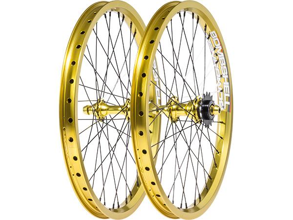 Bombshell BL Expert Plus BMX Race Wheelset-28H-20x1.50&quot;-Gold - 1