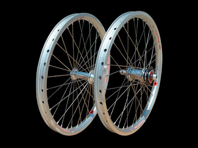 Crupi Rhythm Cassette Pro BMX Race Wheelset-20x1.75"-Silver