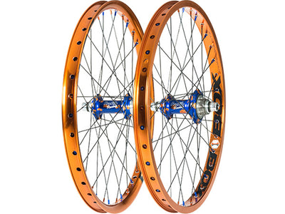 Custom Wheelset: Profile Elite Hubs/Box Rims-Blue/Orange-20x1.75"