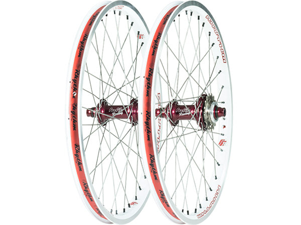 Custom Wheelset: Profile Crupi Wheelset-20x1.75&quot;-White/Red - 1