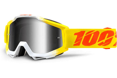 100% Accuri Moto Goggles-Zest-Mirrored Silver Lens