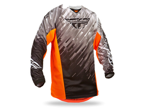 Fly Racing 2015 Kinetic Glitch Race Jersey-Black/White/Orange - 1