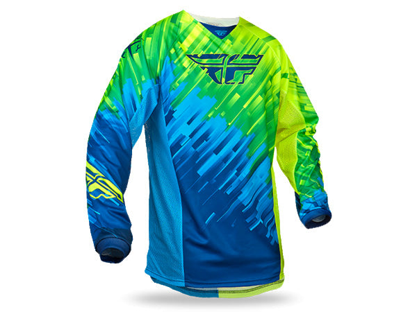 Fly Racing 2015 Kinetic Glitch BMX Race Jersey-Blue/Hi-Vis - 1