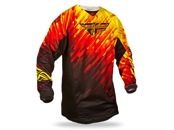 Fly Racing 2015 Kinetic Glitch BMX Race Jersey-Red/Black/Yellow - 1