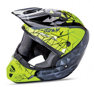 Fly 2018 Kinetic Crux Helmet-Black/Grey/HiVis