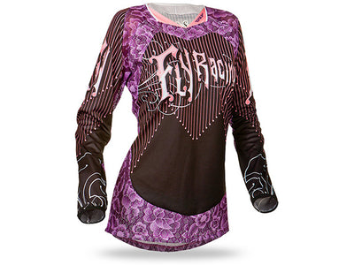 Fly Racing 2015 Kinetic Ladies BMX Race Jersey-Black/Purple/Pink