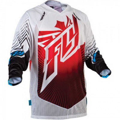 Fly Lite Hydrogen BMX Race Jersey-Red/White