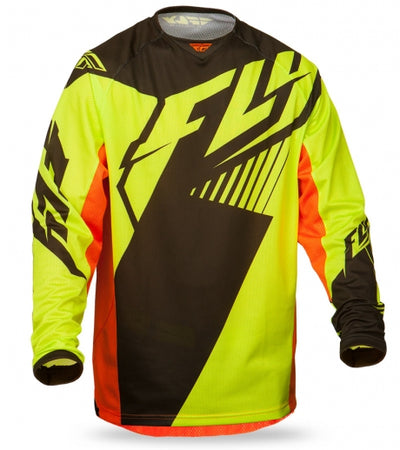 Fly Racing Kinetic Vector Mesh BMX Race Jersey-Hi-Vis/Black/Orange