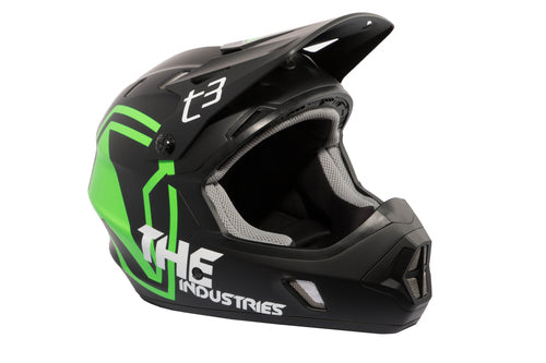 T.H.E. T3 Shield Helmet-Black/Green-Adult Large - 1