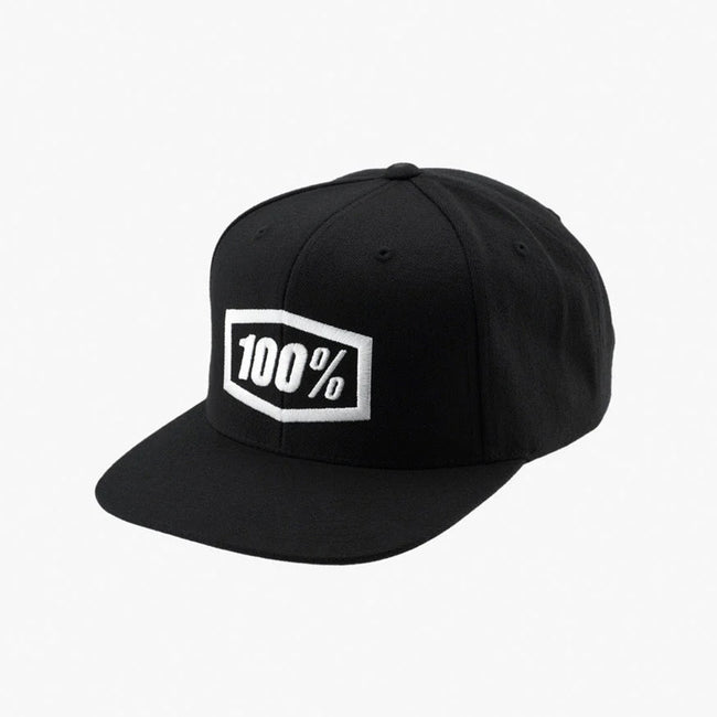 100% Icon Snapback Hat-Black - 1