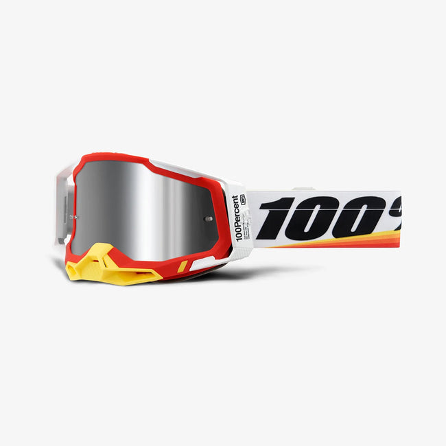 100% Racecraft2 Goggles-Ashram Red-Mirror Silver Flash Lens - 1