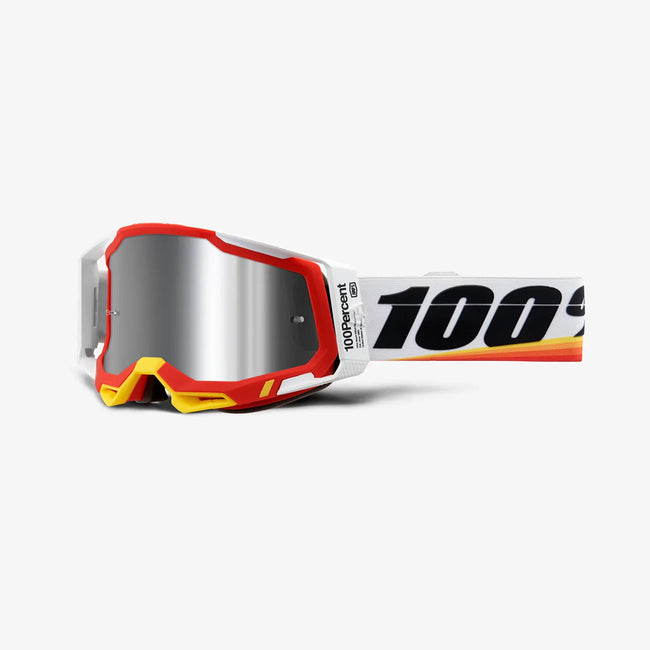 100% Racecraft2 Goggles-Ashram Red-Mirror Silver Flash Lens - 2