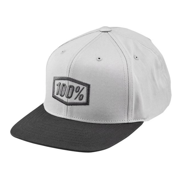 100% Essential Snapback Hat-Charcoal - 1