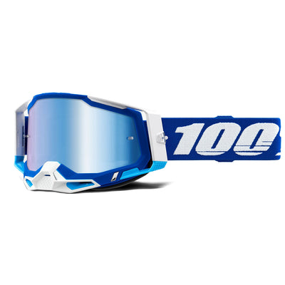 100% Racecraft2 Goggles-Blue-Mirror Blue Lens