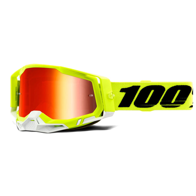 100% Racecraft2 Goggles-Fluorescent Yellow-Mirror Red Lens - 1