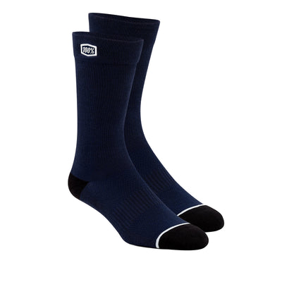 100% Solid Socks-Navy