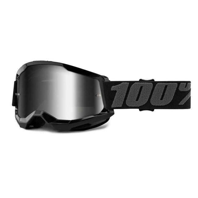 100% Strata2 Goggles-Black-Mirror Silver Lens - 1