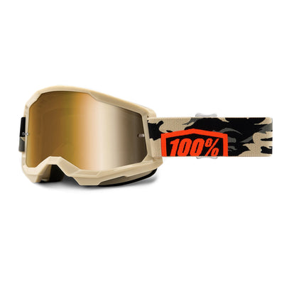 100% Strata2 Goggles-Kombat-True Gold Lens