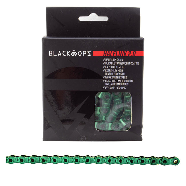 Black Ops HalfLink 2.0 BMX Freestyle Chain-Trans Green - 2